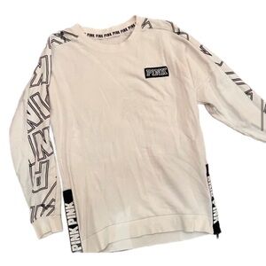 PINK Victoria secret white and black sweatshirt size medium